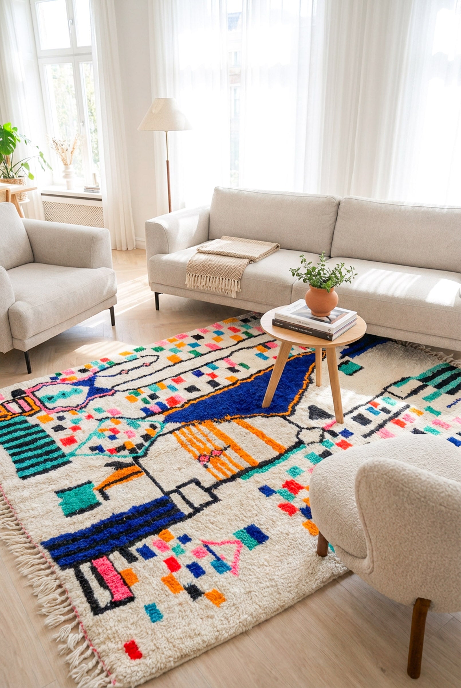 Tapis Berbère Coloré n°1307 — Pièce Unique