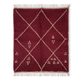 Tapis Beni M'Guild Bordeaux — Losanges Tissés Main