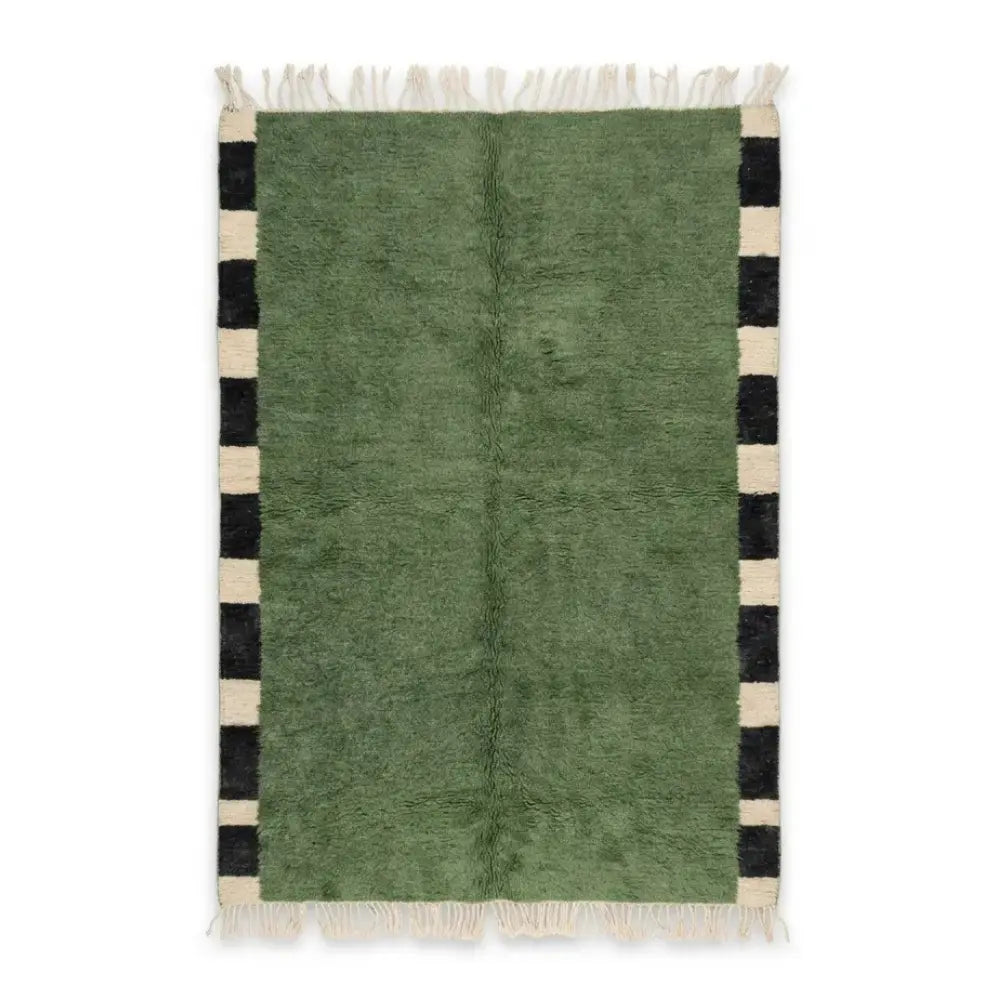 Tapis M'irt Vert Forêt — Bordures Noir & Blanc